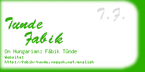 tunde fabik business card
